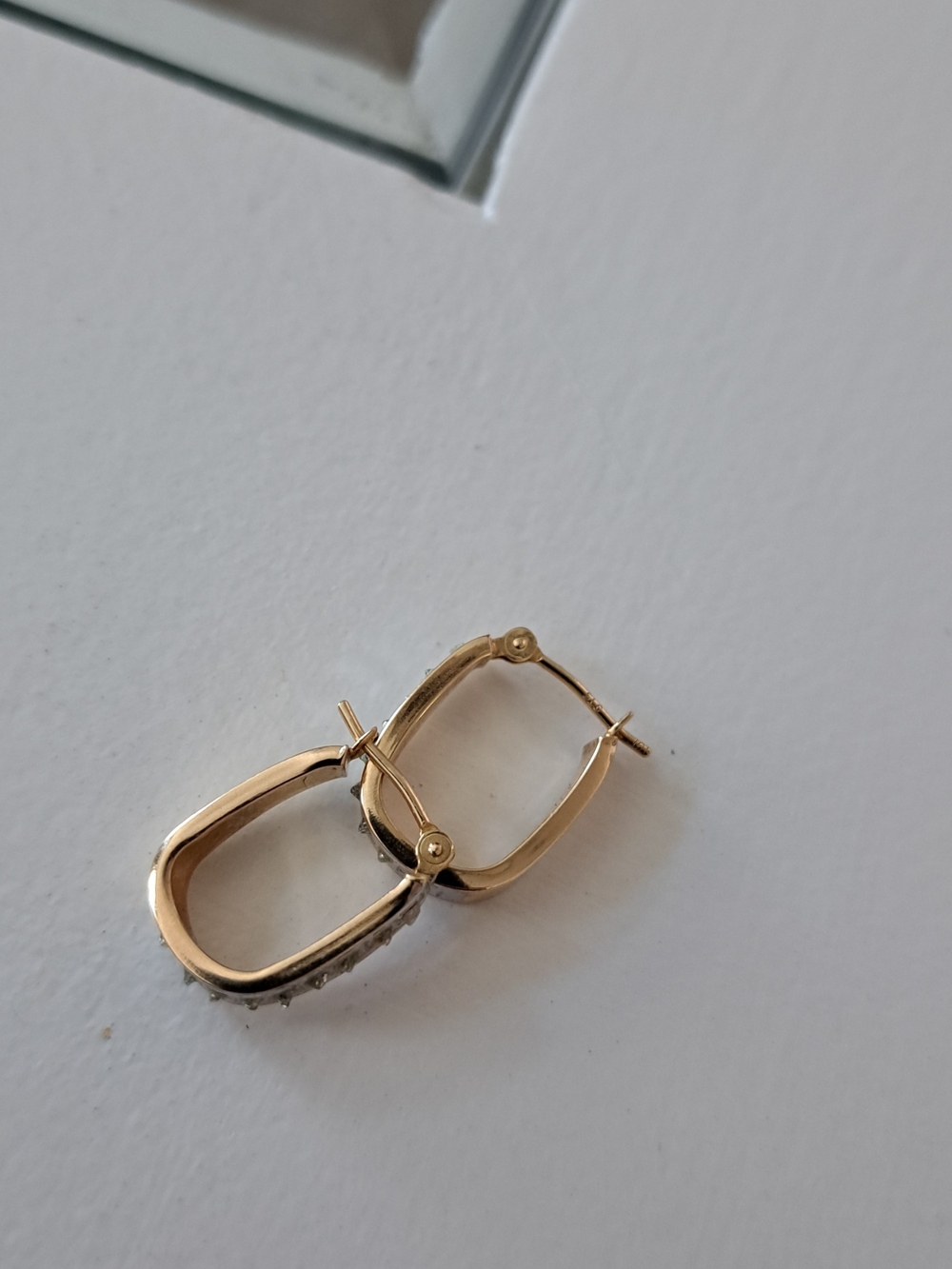 10K Gold Rectangular Hoop Earrings - 1/2 inch appx.Classic Women’s Jewelry